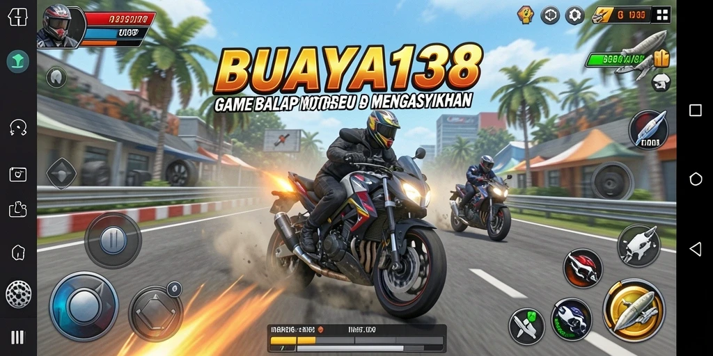 Gameplay seru dan mendebarkan dalam balapan motor.