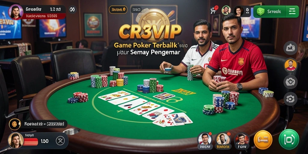 Tampilan gameplay seru dan mendebarkan dalam CR7VIP poker.