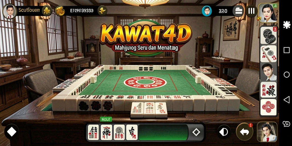 Tampilan gameplay Mahjong dari KAWAT4D yang menarik.