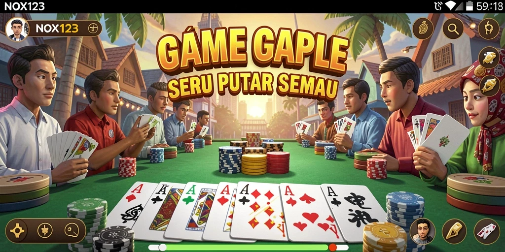 Tampilan menarik saat bermain Gaple di NOX123.