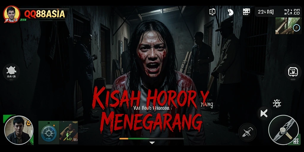 Gameplay seram dengan makhluk mengerikan di lorong gelap.