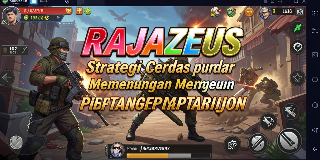 Tampilan gameplay seru dari RAJAZEUS dengan strategi tempur yang dinamis.