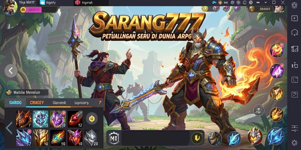 Tampilan seru dari gameplay ARPG yang mendebarkan di SARANG777.