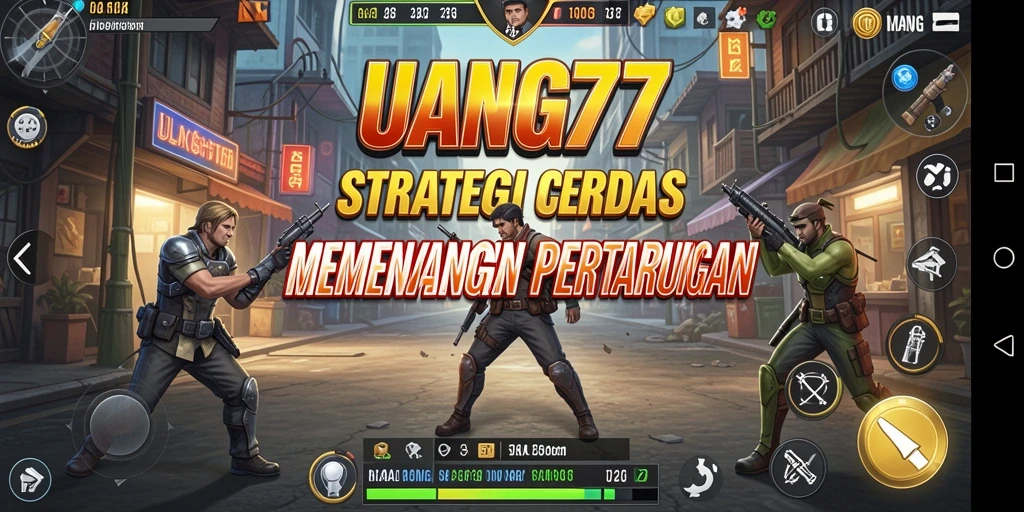 Screenshot UANG77 menunjukkan aksi pertempuran intens dalam strategi.